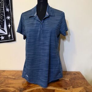 Adidas Women's M Golf Performance Primegreen Short Sleeve Polo Shirt Navy